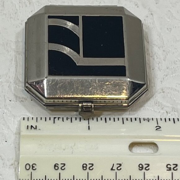 VTG Armand Company Art Deco Hinged Pressed Powder Compact Puff Mirror 1.8" - Picture 11 of 12